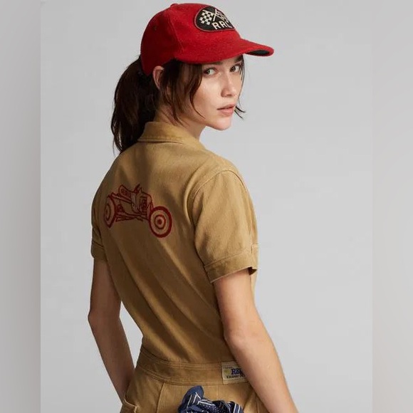 NWT RRL Double RL Embroidered Jacquard Coverall Race Car RRL Size 5 XL - Picture 2 of 16